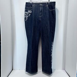 Chico's‎ Platinum Jeans 2.5 Short Quartz Embellished Rhinestones Western Denim